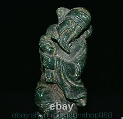 7,6 Ancien Jade Vert Chinois Sculpté Huit Immortels Statue Sculpture