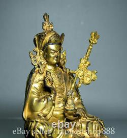 7.6 Ancien Tibet Bronze Guru Padmasambhava Rinpoché Statue Sculpture