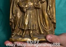 7.6 ancienne sculpture chinoise en cuivre doré dynastie statue la figure