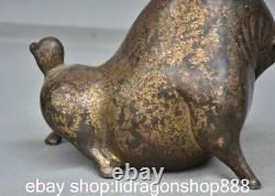 7.6 rare chinois ancien bronze zodiaque abstrait taureau statue