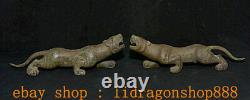 8,4 Ancien Chine Bronze Ware Dynastie Palais Pixiu Dragon Bête Statue Paire