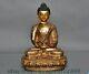8.4 Ancienne Chinois Cuivre Doré Shakyamuni La Sculpture De Statue De Bouddha
