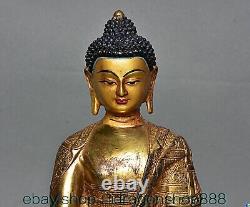 8.4 ancienne chinois cuivre doré Shakyamuni la sculpture de statue de bouddha