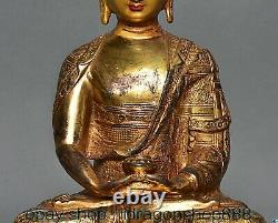 8.4 ancienne chinois cuivre doré Shakyamuni la sculpture de statue de bouddha