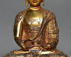 8.4 ancienne chinois cuivre doré Shakyamuni la sculpture de statue de bouddha