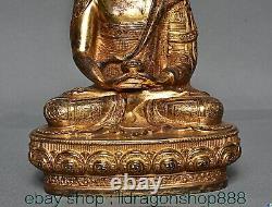 8.4 ancienne chinois cuivre doré Shakyamuni la sculpture de statue de bouddha