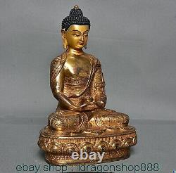 8.4 ancienne chinois cuivre doré Shakyamuni la sculpture de statue de bouddha