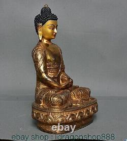 8.4 ancienne chinois cuivre doré Shakyamuni la sculpture de statue de bouddha