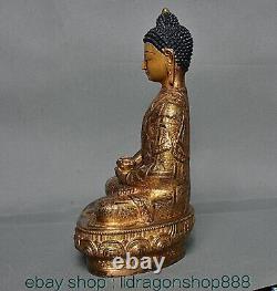 8.4 ancienne chinois cuivre doré Shakyamuni la sculpture de statue de bouddha