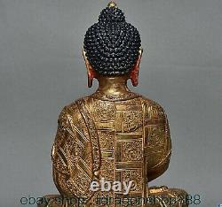 8.4 ancienne chinois cuivre doré Shakyamuni la sculpture de statue de bouddha
