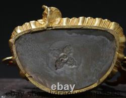 8.4 ancienne statue bouddhiste tibétaine en bronze doré diamant martelé Bouddha
