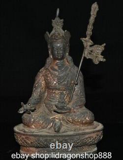 8.4 sculpture de statue Rinpoché, maître bouddhiste chinois en cuivre ancien