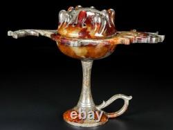 8,8 ancien Jade Hetian sculpture Fengshui Phoenix oiseau incenseur brûleur