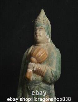 8.8 ancienne Chine Tang Sancai Tao dynastie figure Fan statue sculpture