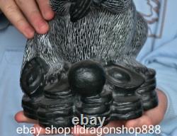 8.8 ancienne Chine vert jade sculpture animal Yuanbao rat statue sculpture