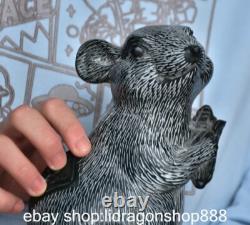 8.8 ancienne Chine vert jade sculpture animal Yuanbao rat statue sculpture 8.8 ancienne Chine vert jade sculpture animal Yuanbao rat statue sculpture