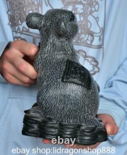 8.8 ancienne Chine vert jade sculpture animal Yuanbao rat statue sculpture