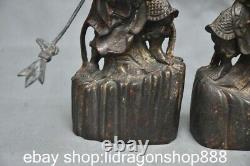 8.8 les anciens guerriers chinois bronze hengha gardent statue Dieu porte