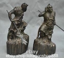 8.8 les anciens guerriers chinois bronze hengha gardent statue Dieu porte