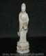8 Ancien Chine Blanc Jade Sculpture Dynastie Palais Guan Yin Déesse Statue