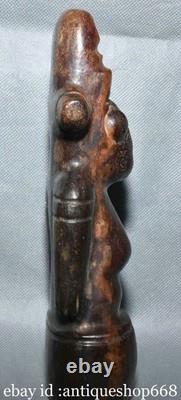 8 Ancienne Chine Qijia Culture Hetian Jade Sculpture Soleil Dieu Helios Statue