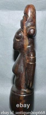 8 Ancienne Chine Qijia Culture Hetian Jade Sculpture Soleil Dieu Helios Statue