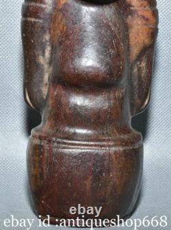 8 Ancienne Chine Qijia Culture Hetian Jade Sculpture Soleil Dieu Helios Statue