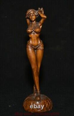 8 Chine ancienne sculpture en bois de buis sculpture belle statue sculpture