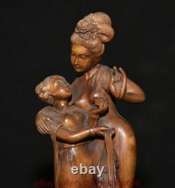 8 Chine ancienne sculpture en bois de buis sculpture belle statue sculpture