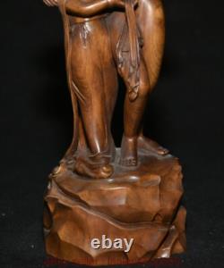 8 Chine ancienne sculpture en bois de buis sculpture belle statue sculpture