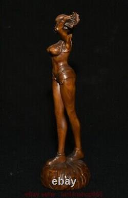 8 Chine ancienne sculpture en bois de buis sculpture belle statue sculpture