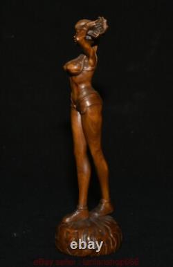 8 Chine ancienne sculpture en bois de buis sculpture belle statue sculpture