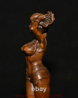 8 Chine ancienne sculpture en bois de buis sculpture belle statue sculpture