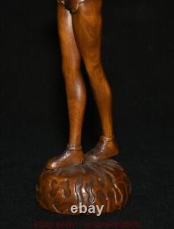 8 Chine ancienne sculpture en bois de buis sculpture belle statue sculpture