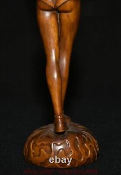 8 Chine ancienne sculpture en bois de buis sculpture belle statue sculpture
