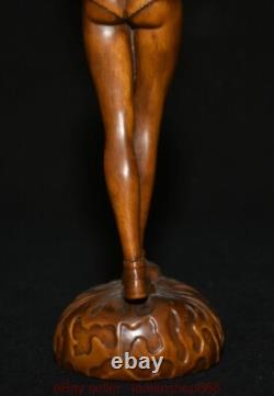 8 Chine ancienne sculpture en bois de buis sculpture belle statue sculpture