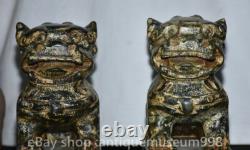 8 Chine ancienne yusculpture dynastie Palais Feng Shui lion animal statue paire