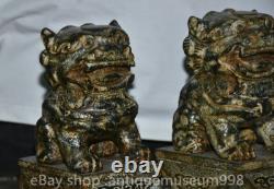 8 Chine ancienne yusculpture dynastie Palais Feng Shui lion animal statue paire