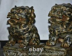 8 Chine ancienne yusculpture dynastie Palais Feng Shui lion animal statue paire