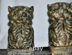 8 Chine ancienne yusculpture dynastie Palais Feng Shui lion animal statue paire