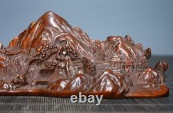 8 ancien chinois Boxwood bois sculpture paysage statue stylographe