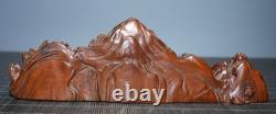 8 ancien chinois Boxwood bois sculpture paysage statue stylographe
