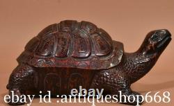 8 ancienne Chine bronze sculpture Feng Shui tortue tortue statue chanceuse