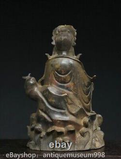 9.2 Chine ancienne cuivre plaqué or bouddhisme guanyin Guanyin Statue sculpture