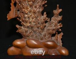 9.6 Chine ancienne sculpture en bois de buis sculpture corail poisson statue