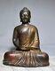 9.6 Ancien Signe Bouddhiste Chinois Statue De Bouddha Assis En Bronze