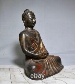 9.6 ancien signe bouddhiste chinois statue de bouddha assis en bronze