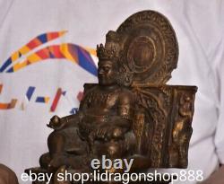 9.6 sculpture de l'ancienne statue bouddhiste en bronze de Mammonsouris Chine