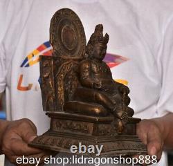 9.6 sculpture de l'ancienne statue bouddhiste en bronze de Mammonsouris Chine