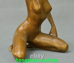 9'' Ancienne Dynastie Chinoise Bronze Femme Belle Beauté Belle Statue Sculpture